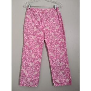 Lilly Pulitzer Pink Tropical Flowers and Lizards